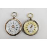 Two late 19th century Continental open faced pocket watches, to include an 800 silver example