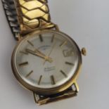 A vintage gents 9ct gold cased Rotary 21-jewels incabloc manual-wind wristwatch having silvered dial