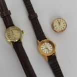 A pair of vintage ladies Omega wristwatches to include a gold plated Omega Ladymatic on a later