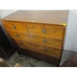 An early 19th century mahogany chest of two short and three long drawers, 99.5cm h x 106cm w