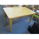 A modern beech kitchen dining table, 75.5cm h x 122cm w Location: