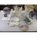 A mixed lot of ceramics and composition figurines and ornaments to include a Royal Worcester