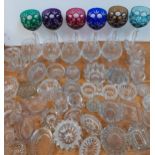 Glassware to include a set of six harlequin overlay Hock glasses, brandy balloons and a collection