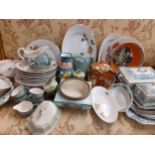 Mixed 20th century household items to include a Polish part dinner service, a Price cottageware