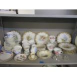 A selection of ceramics to include a set of twelve Doulton floral painted cabinet plates, Meissen