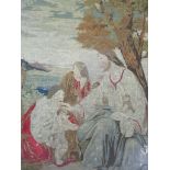 A Victorian needlework tapestry of an allegorical biblical scene Location:RWF