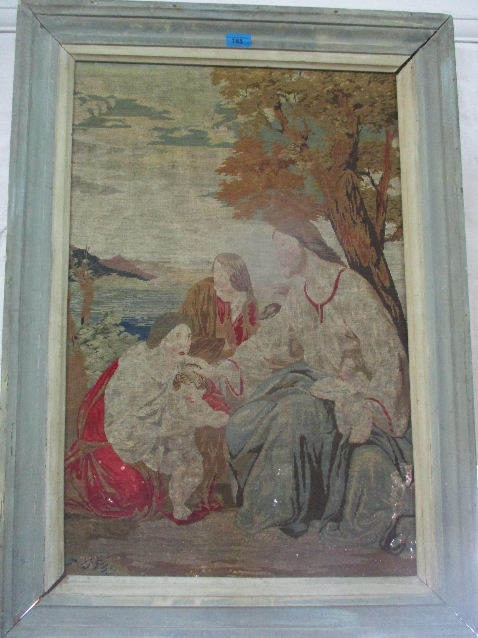 A Victorian needlework tapestry of an allegorical biblical scene Location:RWF - Image 2 of 2