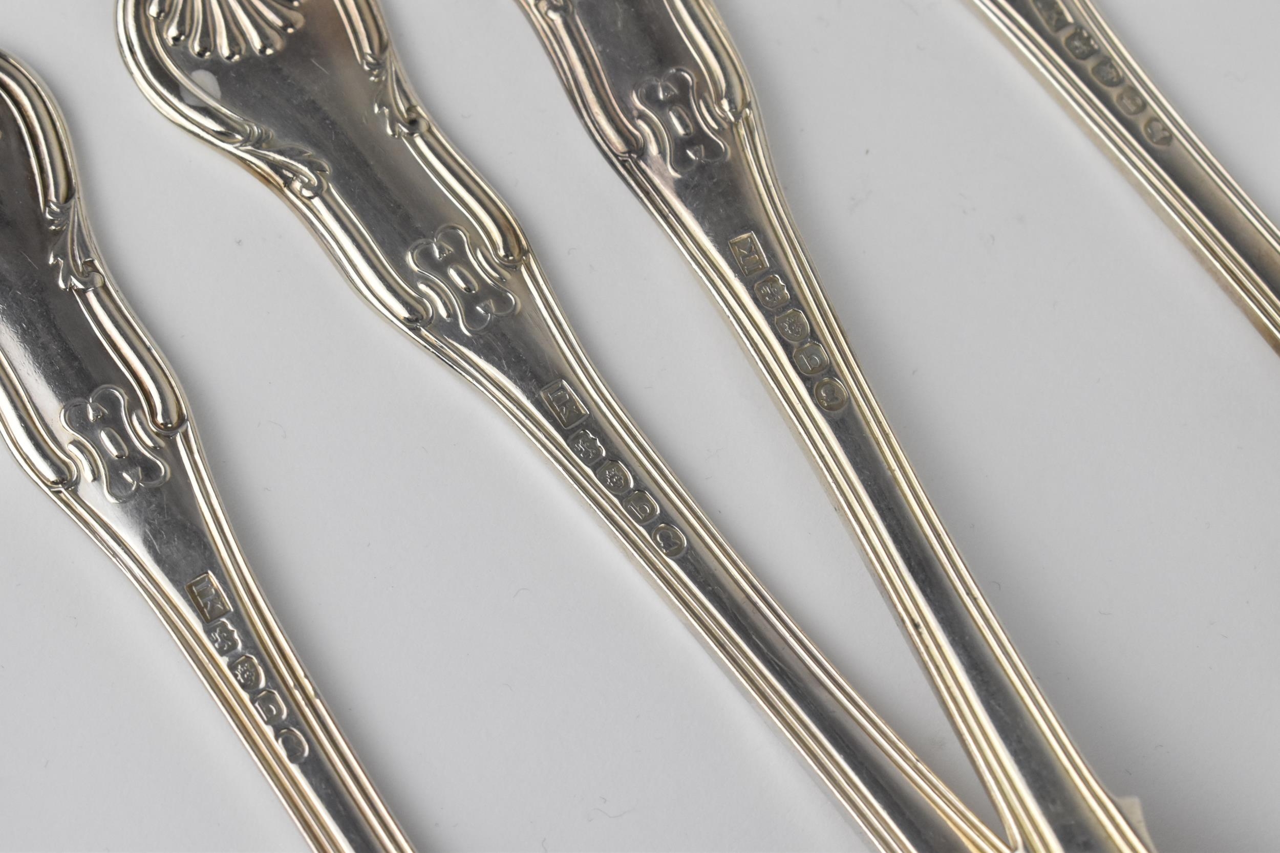 A matched set of English silver cutlery in the King's pattern, to include a set of ten dinner forks, - Image 8 of 17