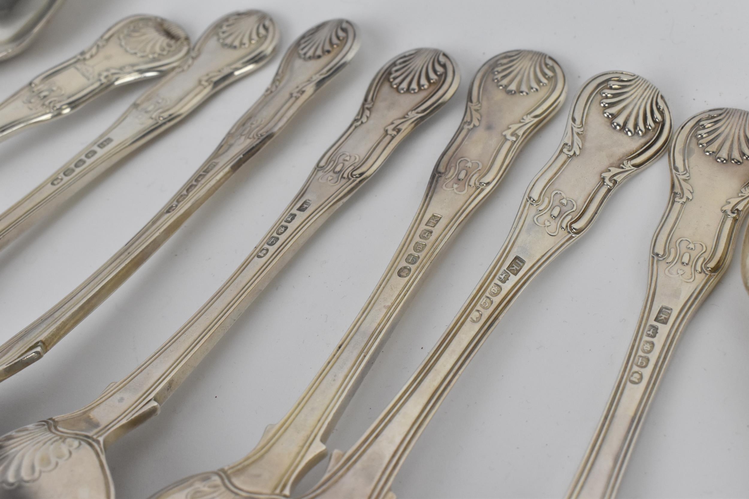 A matched set of English silver cutlery in the King's pattern, to include a set of ten dinner forks, - Image 14 of 17