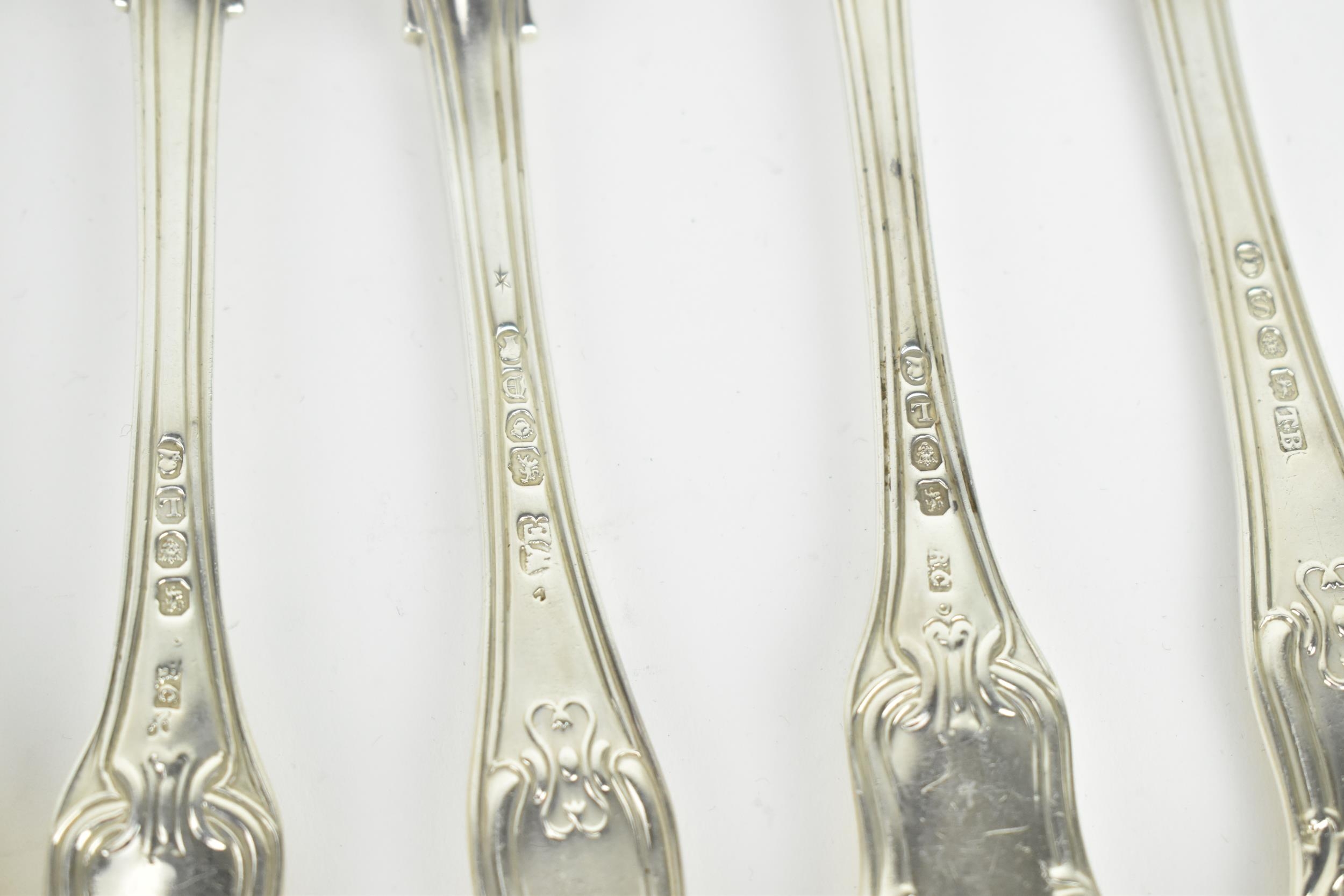A matched set of English silver cutlery in the King's pattern, to include a set of ten dinner forks, - Image 13 of 17