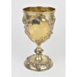A Victorian silver goblet by Robert Hennell III, London 1861, with faded gilt interior, the sides