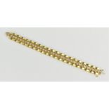 A 14ct yellow gold and diamond duo bracelet, the central articulated section removable to form a