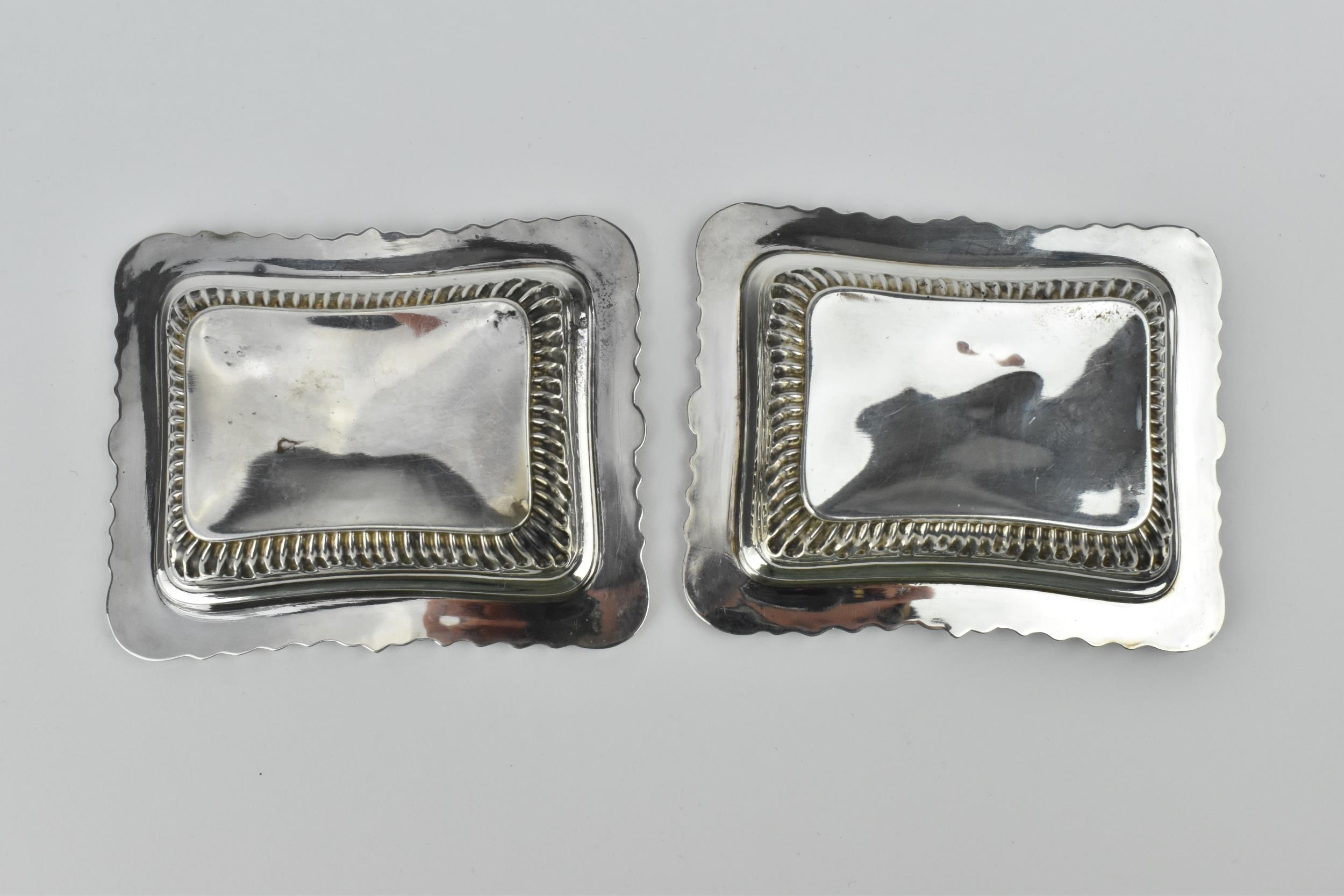 Two pairs of Victorian silver salts, to include one pair by Henry Bourne, Birmingham 1890, - Image 6 of 6