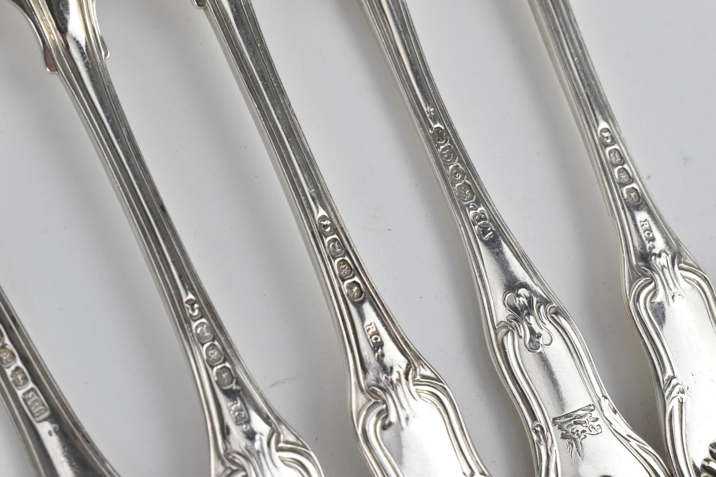 A matched set of English silver cutlery in the King's pattern, to include a set of ten dinner forks, - Image 15 of 17
