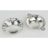 Two 20th century silver bonbon dishes, to include one with petal border, hallmarked to inside by