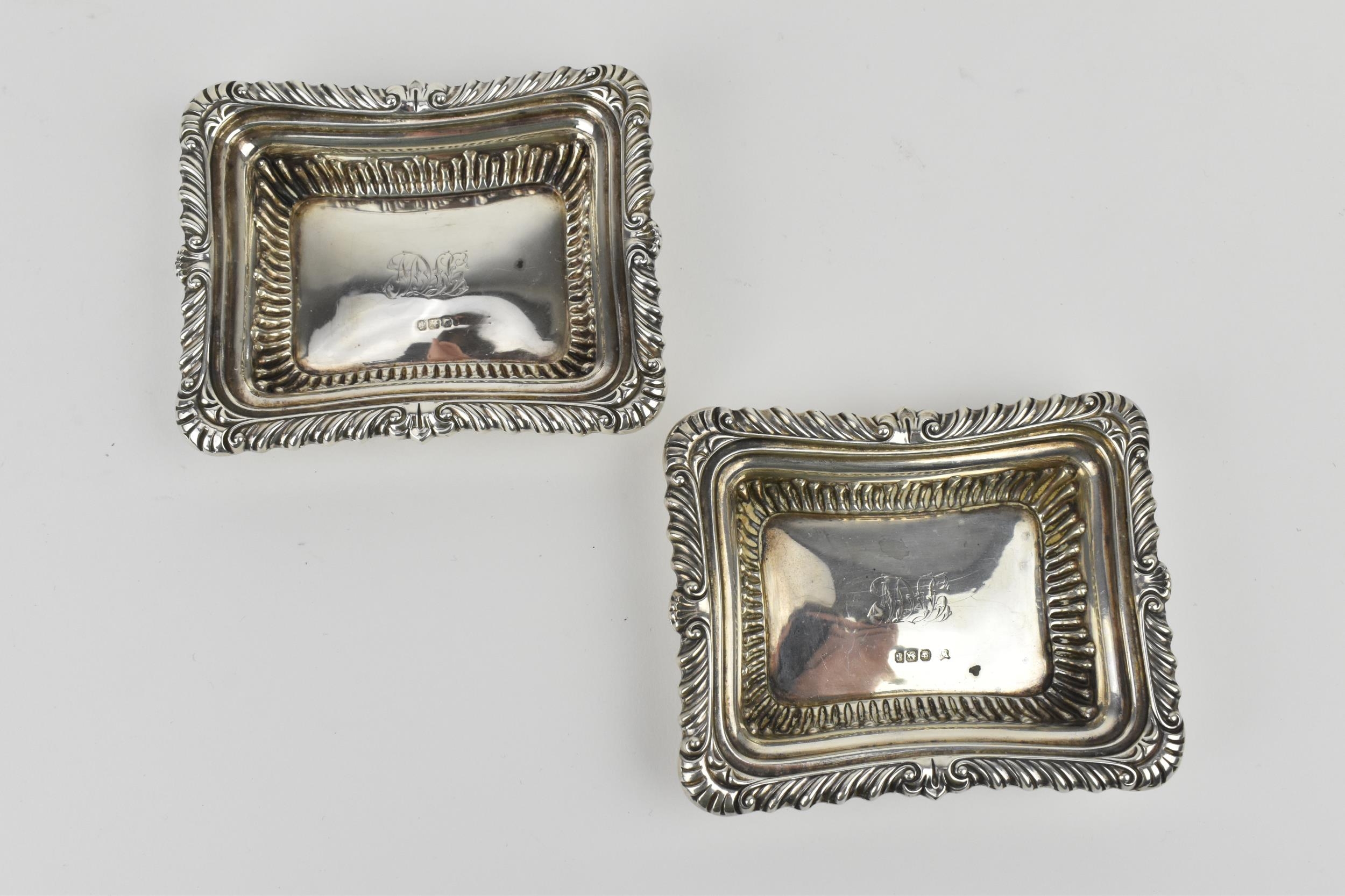 Two pairs of Victorian silver salts, to include one pair by Henry Bourne, Birmingham 1890, - Image 4 of 6