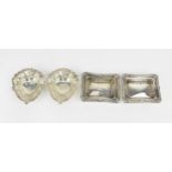 Two pairs of Victorian silver salts, to include one pair by Henry Bourne, Birmingham 1890,
