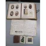 A Victorian photograph album together with a notebook and 3 small scrap books. Location: