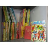 A selection of mainly 1970's annuals to include Avengers 1975 annual together with a 1978 Alice in