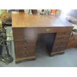 A George III mahogany Clarks desk with alterations having a hinged to revealing a fitted interior,