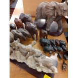 A collection of model elephants to include a Juliana collection model group and another Juliana
