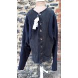 Vivienne Westwood 'Man'- A gents Contemporary black suede jacket with navy woollen sleeves having