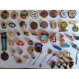 Retro pin badges to include enamelled examples and other items Location: RWB