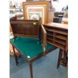 A folding card table with green felt top together with a modern firescreen, a reproduction