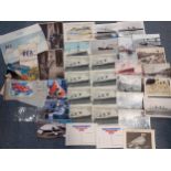 Vintage postcards to include 20th century French Line, Queen Mary, White Star Line, Ben Ainslie