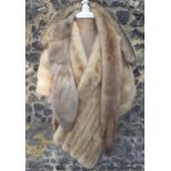 A vintage mink wrap with collar together with fox and mink stoles Location: Rail1
