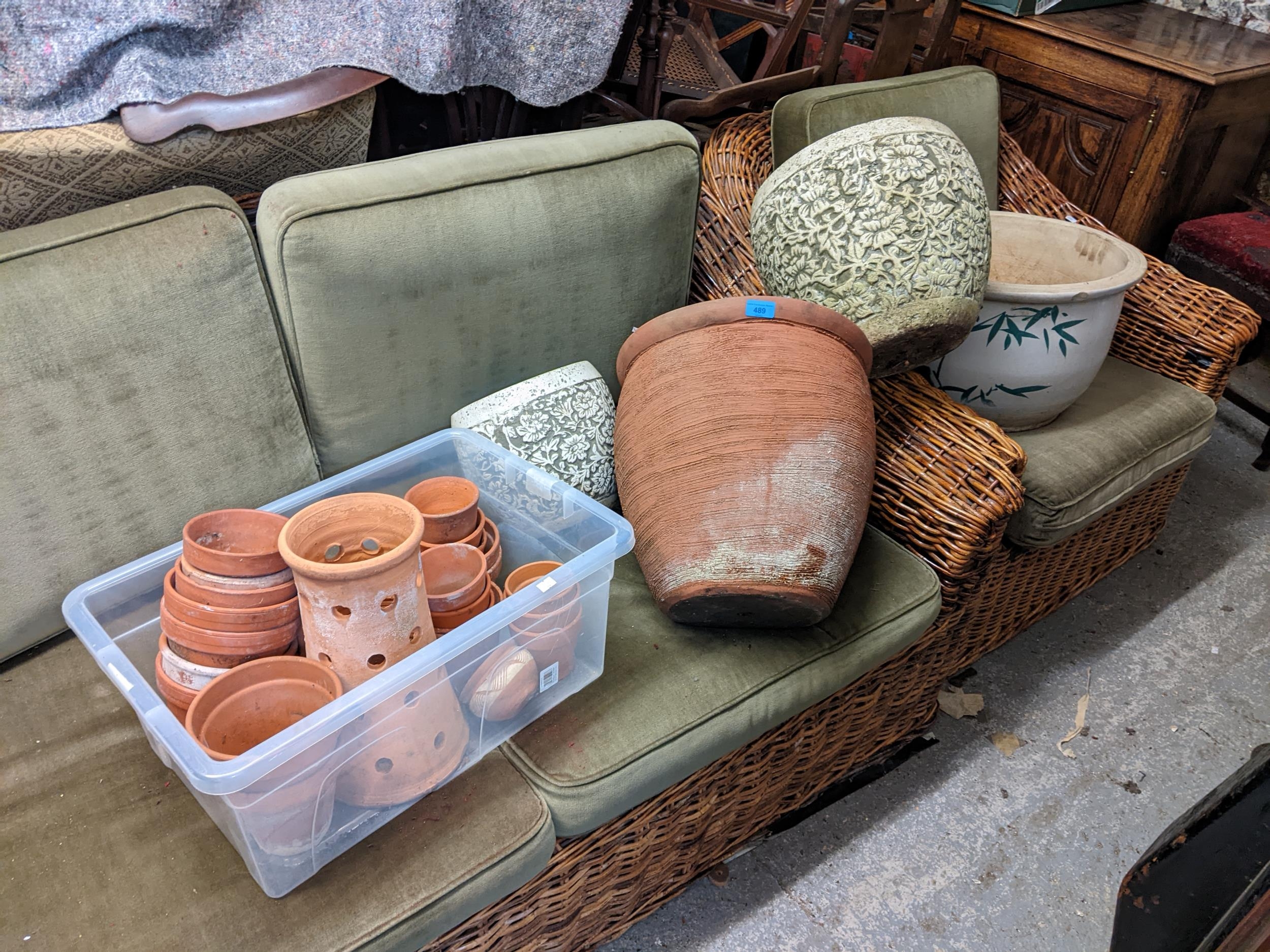 Terracotta and other garden plant pots Location: