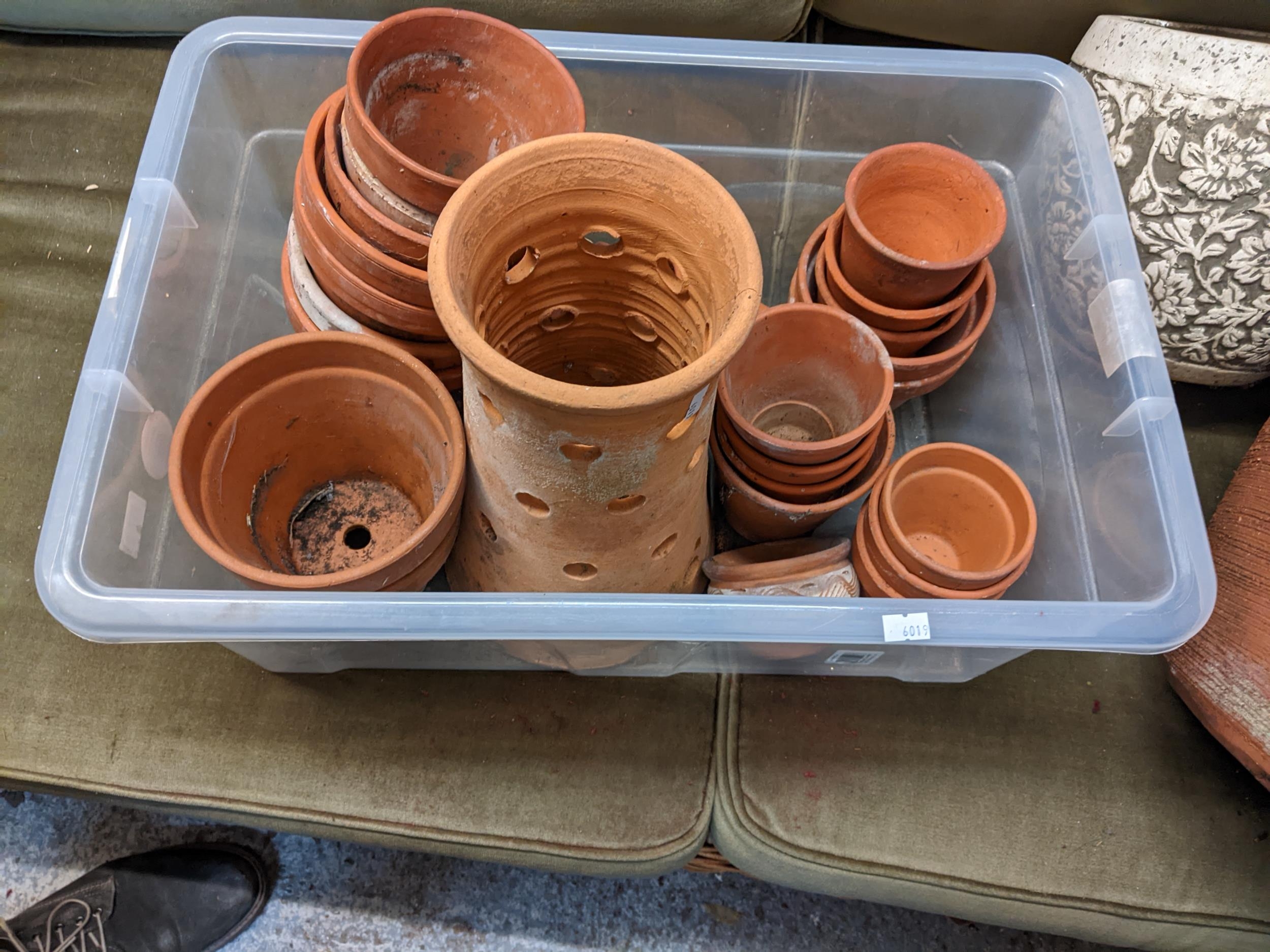 Terracotta and other garden plant pots Location: - Image 2 of 2