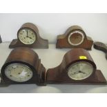 Four early/mid 20th century mantel clocks to include a Smiths oak cased 8-day clock Location: