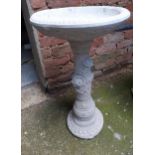 A modern rose column outdoor bird bath, Location: G