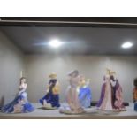 A group of Royal Doulton, Royal Worcester and Coalport lady figures to include Coalport Linda Ladies