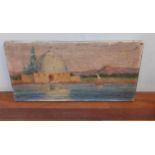 Peter Messenger Wilson - River Nile scene, oil on canvas, 40cm x 20cm, signed lower right hand