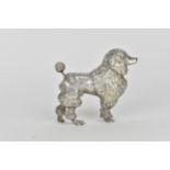 A fine solid cast silver model of a poodle by Edward Barnard & Sons Ltd, London 1973, fully