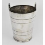 A silver plated wine cooler by Elkington & Co, of tapered barrel form with twin handles, makers mark