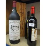 Four bottles of wine to include Chateau Ville Preux Bordeaux, La Gurgue 1985 Margaux, Pinot Noir