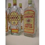 Six bottles of Gordon's Dry Gin, 1 litre