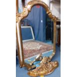 A gilt hall Mirror with gilt shelf 100cm x 700cm