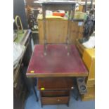 Mixed small furniture to include a 1930s folding card table with mauve baize top, four wood and