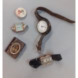 A 1930s 9ct gold watch and other items, Location: Porter
