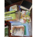 A mixed lot of ephemera, tea and cigarette cards, books, spirograph and other items to include a