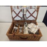 A wicker picnic hamper A/F