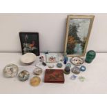 A mixed lot of interest to include paperweights, art glass models of animals and others, together