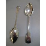 Two silver Victorian tablespoons, hallmarked London 1844, 157.6g Location: