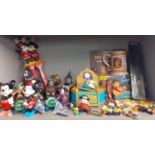Disney figures, Activision figures, a Harry Potter wand, boxed, a collection of Activision