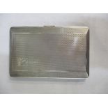 A silver engine turned early 20th century cigarette case 156.8g