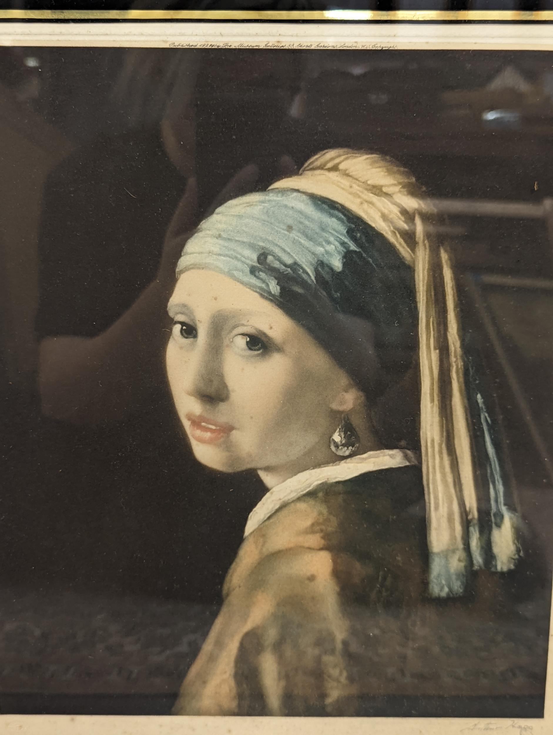 Two pictures to include a mezzotint after Jan Vermeer - Young Girl's Head signed Arthur Hogg - Image 2 of 5